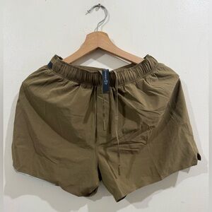 lululemon athletica Olive Green Drawstring Shorts with White Liner